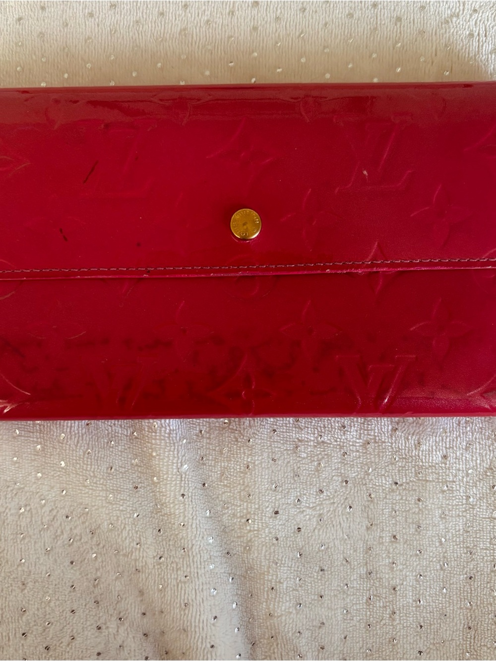 Louis Vuitton Red Vernis Long Wallet - Picture 3 of 9